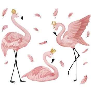 Flamingo Kráľovná Samolepky Na Stenu Domova Obývacia Izba, Spálňa Deti, Dievčatá, Izba Detská Dekorácia, Umenie, Nástenné Maľby Dosky Vinylové Nálepky