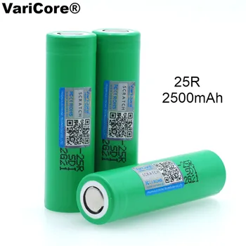 VariCore 18650 2500 mAh Dobíjacia batéria 3.6 V INR1865025R 20A vybíjania batérie do E-cigariet použitie