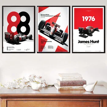 Plagáty A Vytlačí Elton Senna F1 Formula Auto Plátno Na Maľovanie Obrázkov Na Stenu Vintage Poster Dekoratívne Domova Cuadro