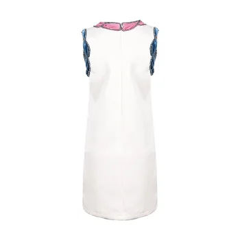 Letné Sladké Biele Luk Lištovanie Mini Šaty Žien 2020 Dizajnér Bez Rukávov Luxusné Jar Elegantné Krátke Šaty Riadok Vestidos