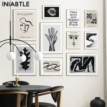 Matisse Picasso Čierne A Biele Steny Umelecké Plátno Plagát Vintage Abstraktnej Maľbe Geometrie Tlač Moderný Obraz Miestnosti Domova