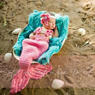 Ručne tkané vlnené pletené čiapky dieťa sto dní fotografie rekvizity novorodenca fotografovanie série morská víla