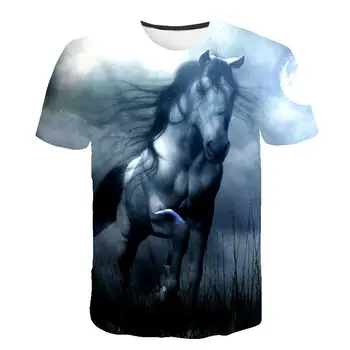 Nový štýl zmeniť Fantasy kôň zafarbenie sequin Kapitán Fantasy kôň cartoon paillettes t shirt chlapcov