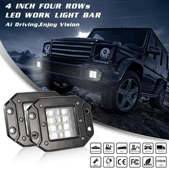 2 ks 80W Flush Mount LED Struky Offroad LED Light Truck Svetlo Pre Jeep 4WD 4x4 SUV ATV Offroad UTV Naberežnje LED Hmlové Svetlo Príslušenstvo