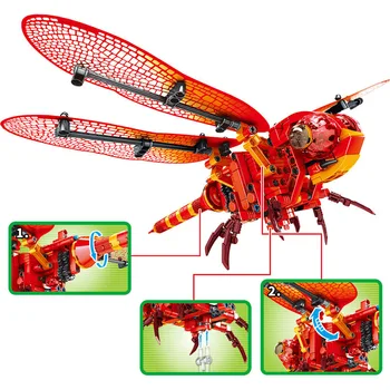 Stavebné Bloky Simulácia Hmyzu Strane Bee Dragonfly Puzzle DIY Zmontované Pravopisu Vložená Dekompresný Kliknutím na položku Zablokovať HRAČKY