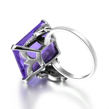 Strieborné prstene pre ženy Fialové Kamene Ametyst Reálne 925 Sterling Silver Unikátne Vinobranie Ručne Jemné Šperky Doprava Zadarmo Nové