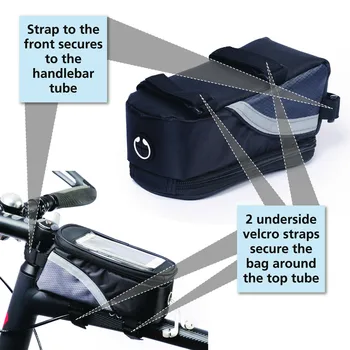 PU Materiál, Nepremokavé Cyklistické tašky na Bicykel Rám Prednej Hornej rámovej Trubky Taška Dotykový Displej pre Moilbe Telefón MTB Moutain Cestnej Bike Taška