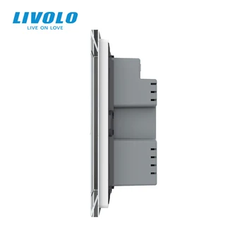 Livolo UK štandard Nástenné svietidlo Touch Časovač Prepínač,30s automatické vypnutie, Sklenený Panel,dotykové senzorové ovládanie,led podsvietenie