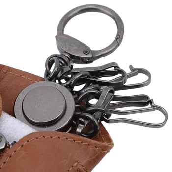 Móda Keychain Krúžok Vrecka Kľúče Prípade Kožené Muž Tlačidlo Muž Držiteľ Organizátor Gazdiná Puzdro Kľúče Od Auta Peňaženky