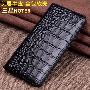 Luxusné Originálne Krokodílej Kože Telefón Prípadoch pre Samsung Galaxy Note 9 Prípade Módne Telefón Tašky pre Samsung Poznámku 9 Prípade