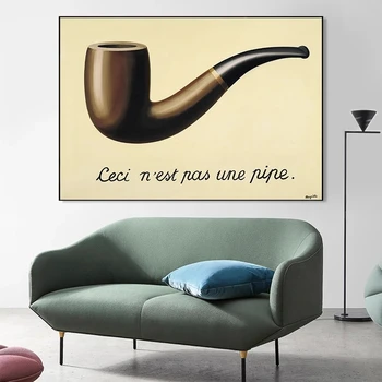 René Magritte Slávny obraz Nie Je To Potrubia Plátno Tlačiť Maľovanie Plagátu na Stenu Umenie Fotografie pre Domova bez rámu