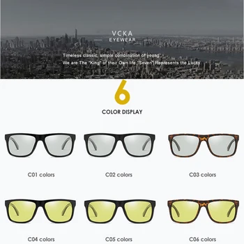 VCKA Zafarbenie Mužov Polarizované slnečné Okuliare Značky Dizajn Nočné videnie Jazdy Slnečné okuliare Muž Okuliare Okuliare oculos de sol