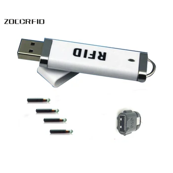 Doprava zadarmo 100ks 125KHZ 2.12X12mm Špecializujúca RFID 125KHZ sklo elektronické tagy/zvierat tagy+1 reader+ 1 striekačku