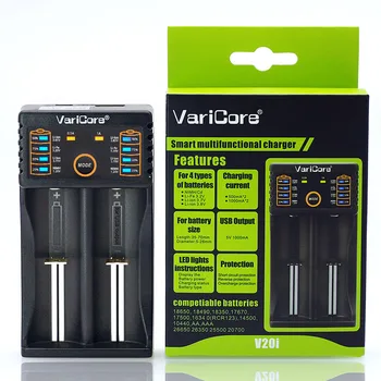 Nové VariCore V20i 1.2 V / 3 V / 3,7 V / 4.25 V 18650/26650/18350/16340/18500/AA/AAA batérie, USB, Smart Nabíjačky