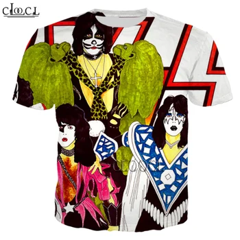 CLOOCL Rock Metalová Kapela Kiss 3D Print T Shirt Streetwear Muži Ženy Fashion T-shirt Harajuku Košele Homme Tričko Top Drop Shipping