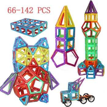 66-142 Ks Veľká Veľkosť Magnetického Stavebné Bloky, Tehla Plastové trojuholník, štvorec hračky DIY Šitie Pre Chlapca, Narodeniny, Vianočné Darčeky