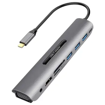 HUB Adaptér 9-v-1, USB Typ C-c 3.0 USB-C, HDMI 4K SD/TF Karty, Čítačky PD Plnenie RJ45 Ethernet Adaptér pre MacBook Pro HUB