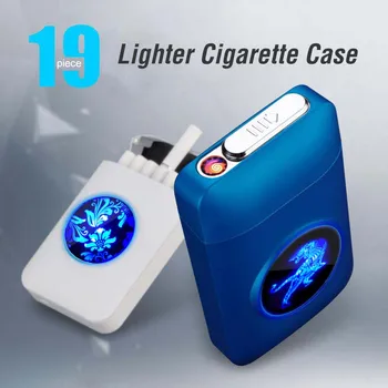 Kovové Cigariet Prípade Box s USB Elektronické Ľahšie Skladovanie Tabakových Prípade Cigariet Držiteľ Elektrické Plazmové Ľahšie Gadgets