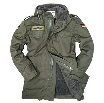 Nemecká Armáda Vojenské Bunda Mužov Zimné Bavlnená Bunda Tepelnej Priekopa s Kapucňou Bundy Fleece Obloženie Kabát