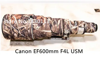 Objektív Kabát Kamufláže pre Canon EF600mm F/4L USM Objektív Camo ochranný Kryt hnedý Jungle kamufláž