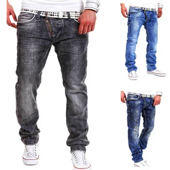 Nové Módne pánske Slim Fit Denim Jeans pánske Bežné Ulici Nohavice Nohavice, Džínsy