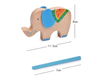 Roztomilý slon ťavy rovnováhu puzzle, hračky farebné drevené stohovanie hra Rodič-dieťa interakcie zábavné hračky darček pre deti