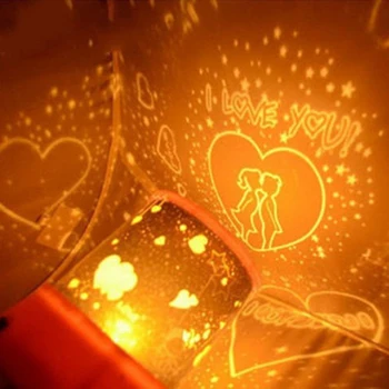 Romantický Manuálne Otočiť Dataprojektor Svetelný Nočné LED Svetlo Vianočný Darček pre Deti