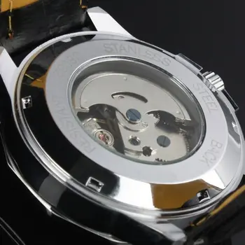 Relogio Masculino Víťaz Úplne Nové pánske Automatické Mechanické Hodinky Kožený Remienok Sledovať Módne Športové Mužov luxusné náramkové hodinky