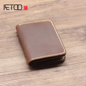 AETOO Ručne vyrábané kožené vodičský preukaz karta taška, multi-function kožený retro karty taška, veľká-kapacita peňaženky