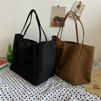 Nákupné Tašky Ženy Pevné Tote Bag Veľkú Kapacitu Jednoduchšie Shopper Ženy Kabelka Iny Eco R Opakovane Kórejský Štýl, Módne Plátno