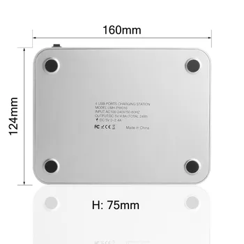 AIXXCO 4-Porty 24W 4.8 USB nabíjačku stanica pre iPhone X 8 7 iPad rýchle nabíjanie pomocou pripojenia usb dock na Samsung Xiao Nabíjačku Mobilného Telefónu