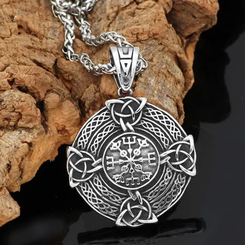 Viking Nordic pohanské uzol amulet z nehrdzavejúcej ocele štít náhrdelník šperky