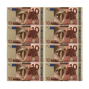 Farba Eurových Bankoviek 10pcs/množstvo 5 EUR Zlatej Fólie Bankoviek na Zber a Dary, Peniaze EÚ Nádherné Remeslo