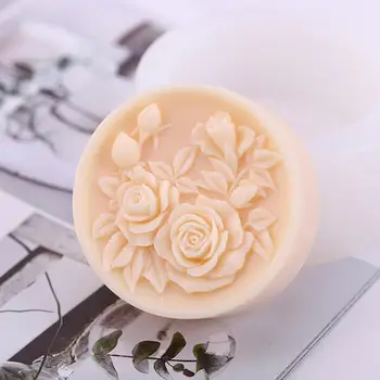 3D Rose Ručné Silikónové Mydlo Formy Kolo Kvet Silikónové Formy pre Prírodné Organické Mydlo, Takže