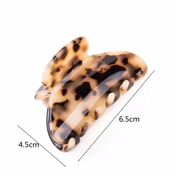 Yinminez 6,5 cm Dlhé Acetát Korytnačka Shell Celuloid Luxusné Vlasové Doplnky Leopard Pazúry Dievčatá Kvalitné francúzske pokrývku hlavy