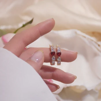 QX-EH005 Dámske Módne kórejský Náušnice Šperky pre Ženy, Červená Láska C Náušnice Darček Náušnice pre Ženy 2020