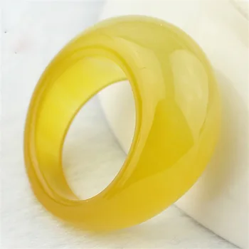 Skutočná zelená žltá achát jade krúžok crystal chalcedony prstene muži ženy krúžky jade šperky šťastie kameňa jade prst prsteň značky