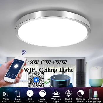 Smart LED Stropné Svetlá WW+CW Stmievateľné APLIKÁCIU Diaľkové Ovládanie Moderných WIFI strop+osvetlenie Spálne Lampy Smart WIFI Stropné svietidlo