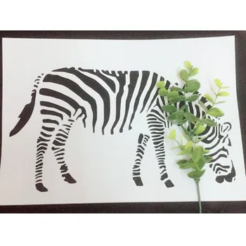 A4 Veľkosť Zebra Scrapbooking nástroj karta DIY album maskovanie sprej maľované šablóny výkresu blany laserom rezané KW7062208