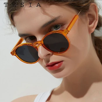 Vintage Okrúhle slnečné Okuliare Ženy Značky Dizajnér Transparentné Žena Slnečné okuliare Mužov lunette soleil femme Oculos Feminino