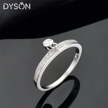 Dyson 925 Sterling Silver Ring Jemné Jednoduchý Dizajn Visieť Hnuteľného Zirkón Roztomilý Prstene Pre Ženy Módne Trendy Strany Šperky