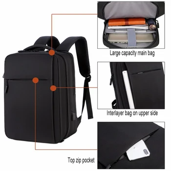 Cestovný Batoh Mužov Multifunkčné Muž Mochila Tašky cez USB Port Bagpack 15.6 Palca Na Notebook Notebook Školskej Taške Pack