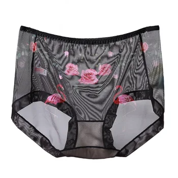 3ks/veľa Nových Tenké Intimates Dievčatá Underwears Flamingo Print Plus Veľkosť 5XL Sexy Lingeries Oka Transparentné dámske Nohavičky Sady