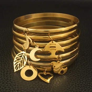 Najnovšie Dizajn z Nehrdzavejúcej Ocele, Šperky, Zlatá Farba 69mm Módne Putá Bangles Náramok Pre Dievčatá A Ženy, Veľkoobchod BFADAVCA