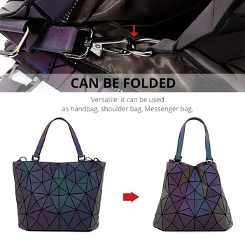 Lovevook ženy, tašky cez rameno, luxusné značky kabelka skladacie tote bag žena Geometrické Reflexné crossbody taška dámy svetelný
