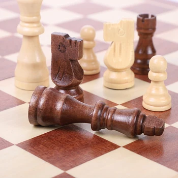2 V 1 Drevený Šach Pevné Medzinárodnej Šach Skladacie Šachovnici Hry Dáma Puzzle Hra Šach Kus Rodinné Hry