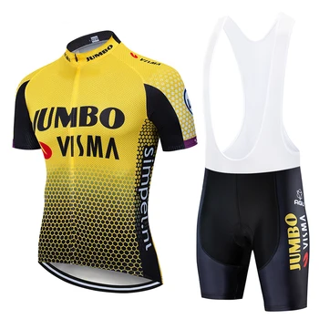 2019 Pro team jumbo visma cyklistika dres nastaviť mens cyklistické maillot MTB Preteky ropa Ciclismo lete rýchle suché bicykli handričkou GÉL pad
