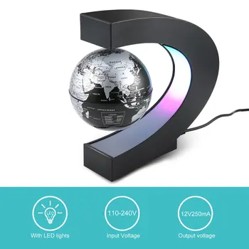 C Tvar LED Mapa Sveta Plávajúce Svete Magnetická Levitácia Svetlo Antigravitačné Magnetive Loptu Svetlo Vianoce, Narodeniny Domova NÁM Plug