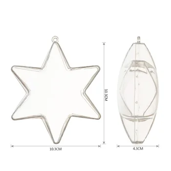 Priehľadné Plastové Hexagon Star Tvar Candy Box Večný Kvet Kontajner Vianočný Stromček Visí Dekor