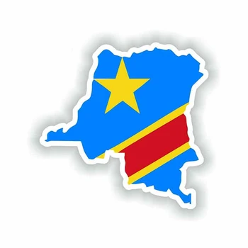 SZWL Vlajka Auto Samolepky Demokratickej Republiky Kongo, Obtisky Nepremokavé Automobilov, Motocyklov a Príslušenstva Vinyl,13 cm*12 cm